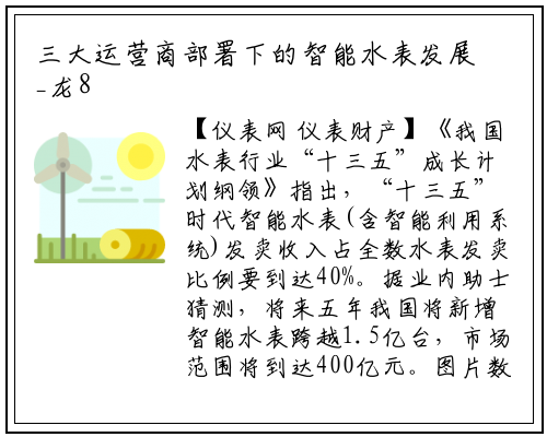 三大运营商部署下的智能水表发展_龙8头号玩家官网